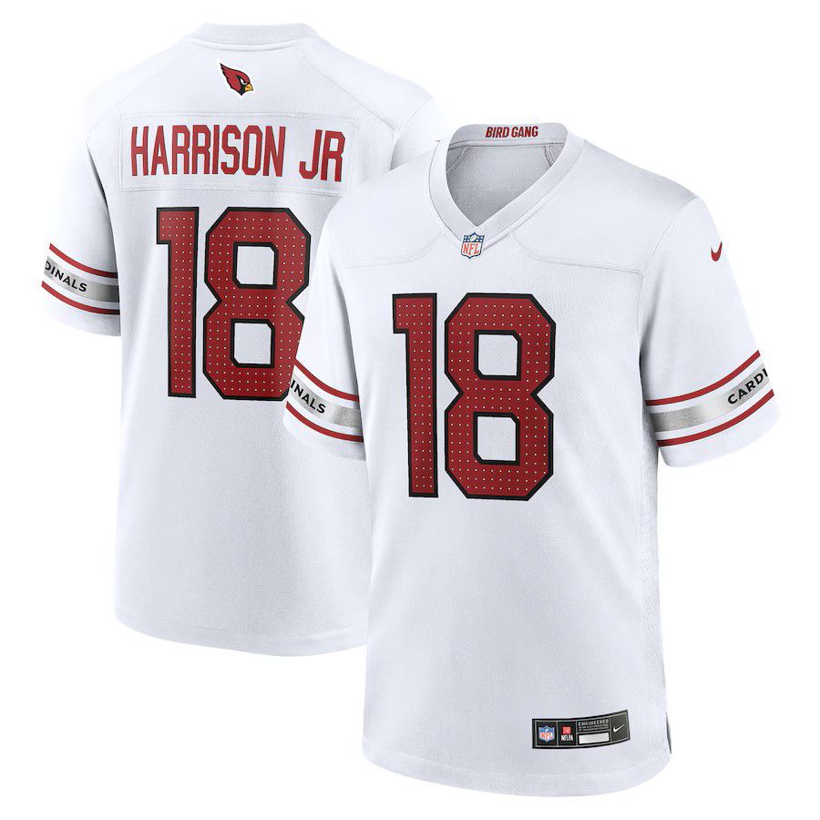 Men Arizona Cardinals #18 Marvin Harrison Jr 2025 Nike White Player Game NFL Jersey